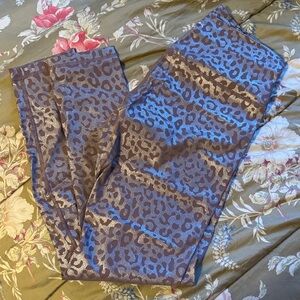 ZYIA Blue and Brown Leopard Print Leggings